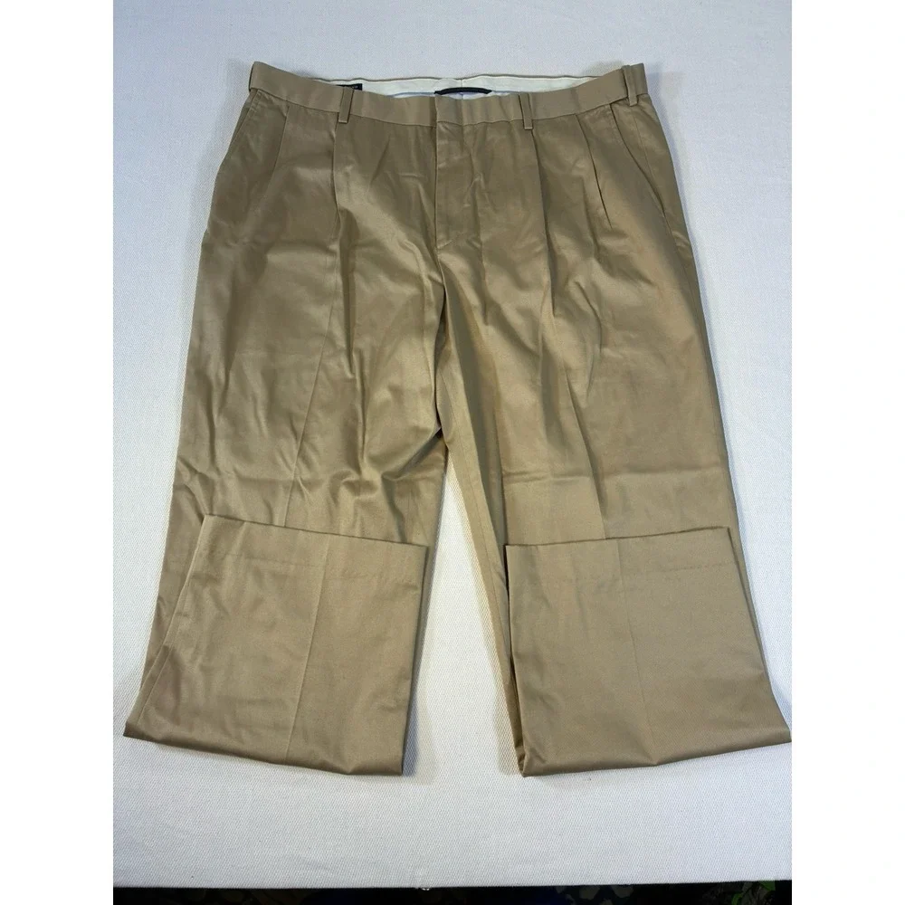 Lands' End Men's Traditional Fit‎ Khaki Chino Pants Size 42